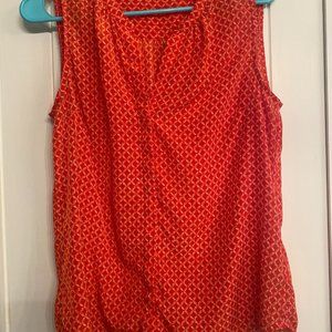 Red/orange and white tank top